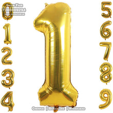 Load image into Gallery viewer, Snow Fair-40 Inches Gold Color Foil Number Balloons for Birthday Party Decoration. Can Float in the air with Helium