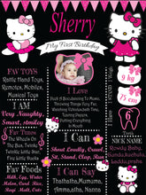 Load image into Gallery viewer, Snow Fair - Hello Kitty Theme Chalkboard / Milestone Board for Kids Birthday Party- Made of MDF Wooden Board