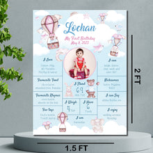 Load image into Gallery viewer, Hot Air Balloon Theme 1st Birthday Chalkboard