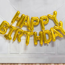 Load image into Gallery viewer, Premium Happy birthday foil Balloons silver for Birthday party and all occasions, Express delivery all over india, Book online at the best discounted offer price, Happy birthday foil Balloons for birthday decoration, Happy birthday foil Balloons decoration , Happy birthday foil Balloons , budget friendly, elite party decors, surprise party decors, indoor and outdoor party decor