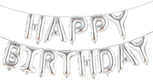 Load image into Gallery viewer, Snow Fair - Happy Birthday Foil Balloon, 13 Piece, Silver color