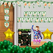 Load image into Gallery viewer, Jungle combo birthday decor ,theme Jungle for kits birthday, Jungle birthday kit, Jungle home party decor ,Jungle theme baby name banner customized ,customized Jungle theme, theme for baby boys and girls birthday party, Jungle milestone chalkboard and combo kits Express Delivery All Over India . Book Online At The Best Discounted Offer Price, Budget Friendly, Elite Party Decors, Surprise Party Decors, Indoor And Outdoor Party Decor