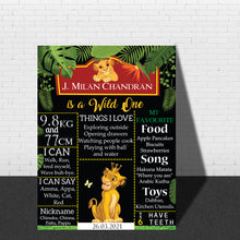 Load image into Gallery viewer, Snow Fair - Lion King Theme Customized Chalkboard / Milestone Board for Kids Birthday Party - Made of MDF Wooden Board