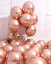 Load image into Gallery viewer, Premium Metallic Rose gold Balloons for Birthday party and all occasions,Express delivery all over india ,Book online at the best discounted offer price,black balloon decoration for birthday ,Rose gold balloon decoration ,rose gold metallic balloons , rose gold balloon decoration