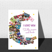 Load image into Gallery viewer, Snow Fair - Moon Theme Collage Board - For First Birthday - Made of Wooden MDF board