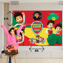 Load image into Gallery viewer, GET THE BEST Paw Patrol 4*6 BIRTHDAY BACKDROP DECORATIONS AND HAPPY BITHRTHDAY BANNER AND THEME BANNERS ,1ST BIRTHDAY DECORATIONS SIMPLE BIRTHDAY DECORATIONS AT HOME ONLINE FROM OUR STORES Paw Patrol BACKDROP BANNERS.HAPPY BIRTHDAY BANNER ALL OVER INDIA