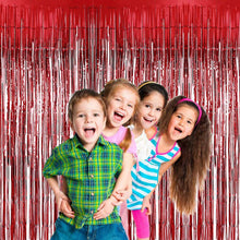 Load image into Gallery viewer, Metallic Red foil curtain, Metallic Foil Fringe, Metallic Foil Tinsel, Metallic Red foil curtain For Backdrop, Metallic Red foil curtain For Backdrop For Birthday, Anniversary ,metallic backdrop for party, Express Delivery All Over India . Book Online at the Best Discounted Offer Price, Budget Friendly, Elite Party Decors, Surprise Party Decors, Indoor and Outdoor Party Decor