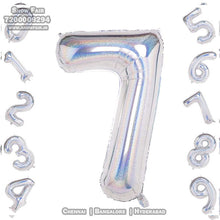 Load image into Gallery viewer, Snow Fair-40 Inches Silver Color Foil Number Balloons for Birthday Party Decoration. Can Float in the air with Helium