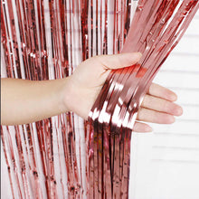 Load image into Gallery viewer, Metallic Rose gold foil curtain, Metallic Foil Fringe, Metallic Foil Tinsel, Metallic Rose gold foil curtain For Backdrop, Metallic Rose gold foil curtain For Backdrop For Birthday, Anniversary ,metallic backdrop for party, Express Delivery All Over India . Book Online at the Best Discounted Offer Price, Budget Friendly, Elite Party Decors, Surprise Party Decors, Indoor and Outdoor Party Decor