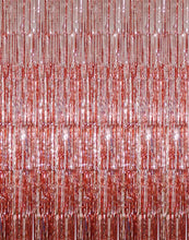 Load image into Gallery viewer, Metallic Rose gold foil curtain, Metallic Foil Fringe, Metallic Foil Tinsel, Metallic Rose gold foil curtain For Backdrop, Metallic Rose gold foil curtain For Backdrop For Birthday, Anniversary ,metallic backdrop for party, Express Delivery All Over India . Book Online at the Best Discounted Offer Price, Budget Friendly, Elite Party Decors, Surprise Party Decors, Indoor and Outdoor Party Decor