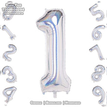 Load image into Gallery viewer, Snow Fair- 16 Inches Silver Color Foil Number Balloons for Birthday Party Decoration.
