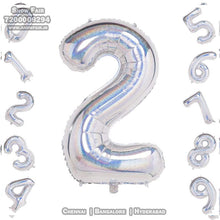 Load image into Gallery viewer, Snow Fair-40 Inches Silver Color Foil Number Balloons for Birthday Party Decoration. Can Float in the air with Helium