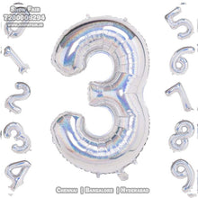 Load image into Gallery viewer, Snow Fair- 16 Inches Silver Color Foil Number Balloons for Birthday Party Decoration.