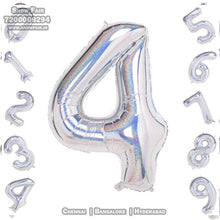Load image into Gallery viewer, Snow Fair- 16 Inches Silver Color Foil Number Balloons for Birthday Party Decoration.