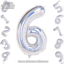 Load image into Gallery viewer, Snow Fair- 16 Inches Silver Color Foil Number Balloons for Birthday Party Decoration.