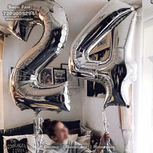 Load image into Gallery viewer, Snow Fair-40 Inches Silver Color Foil Number Balloons for Birthday Party Decoration. Can Float in the air with Helium
