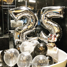 Load image into Gallery viewer, Snow fair premium Number foil balloons sliver, foil balloons for birthday, number foil balloons sliver,letter foil balloons,sliver letter foil balloons,number sliver foil balloons,foil balloons 40 inches, . Book online at the best discounted offer price, elite party decors, surprise party decors, indoor and outdoor party decor