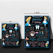 Load image into Gallery viewer, Take a journey through Wonderland with an Alice in Wonderland Themed Chalkboard
