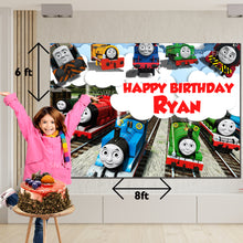 Load image into Gallery viewer, GET THE BEST Thomas And Friends 6*8 BIRTHDAY BACKDROP DECORATIONS AND HAPPY BITHRTHDAY BANNER AND THEME BANNERS ,1ST BIRTHDAY DECORATIONS SIMPLE BIRTHDAY DECORATIONS AT HOME ONLINE FROM OUR STORES Thomas And Friends BACKDROP BANNERS.HAPPY BIRTHDAY BANNER ALL OVER INDIA.