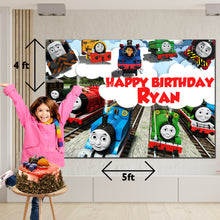 Load image into Gallery viewer, GET THE BEST Thomas And Friends 5*4 BIRTHDAY BACKDROP DECORATIONS AND HAPPY BITHRTHDAY BANNER AND THEME BANNERS ,1ST BIRTHDAY DECORATIONS SIMPLE BIRTHDAY DECORATIONS AT HOME ONLINE FROM OUR STORES Thomas And Friends BACKDROP BANNERS.HAPPY BIRTHDAY BANNER ALL OVER INDIA.