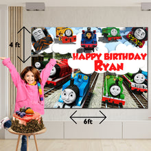 Load image into Gallery viewer, GET THE BEST Thomas And Friends 6*8 BIRTHDAY BACKDROP DECORATIONS AND HAPPY BITHRTHDAY BANNER AND THEME BANNERS ,1ST BIRTHDAY DECORATIONS SIMPLE BIRTHDAY DECORATIONS AT HOME ONLINE FROM OUR STORES Thomas And Friends BACKDROP BANNERS.HAPPY BIRTHDAY BANNER ALL OVER INDIA.
