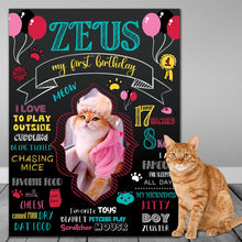 Load image into Gallery viewer, Dog Birthday Chalkboard Sign, Dog Party, Pet 1st Birthday Chalkboard, Dog First Birthday Poster, Dog's Personalized Custom Sign