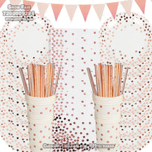 Load image into Gallery viewer, Snow Fair Premium White and Gold Party Supplies Birthday Party Decorations Blue Disposable Tableware Set - Paper Cups Plates Straws Table Cloth Birthday Party Decor for kids and adults, Express Delivery All Over India . Book Online at the Best Discounted Offer Price, Budget Friendly, Elite Party Decors, Surprise Party Decors, Indoor and Outdoor Party Decor