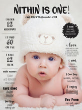 Load image into Gallery viewer, Snow Fair - Baby Photo Chalkboard / Milestone Board for Kids Birthday Party- Made of MDF Wooden Board