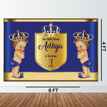 Load image into Gallery viewer, Snow Fair Premium Prince Theme Backdrop Banners For Kids Birthday
