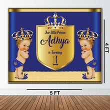 Load image into Gallery viewer, Snow Fair Premium Prince Theme Backdrop Banners For Kids Birthday