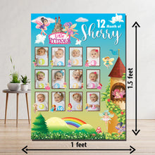 Load image into Gallery viewer, One Year - 12 Months Photo Collage Board - For First Birthday - fairy Theme - Made of Wooden MDF board