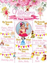 Load image into Gallery viewer, Snow Fair - Fairy Theme (Pink) Chalkboard / Milestone Board for Kids Birthday Party- Made of MDF Wooden Board