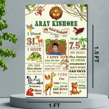 Load image into Gallery viewer, 1st Birthday Chalkboard for kids, first birthday milestone board for baby, baby board, chalkboards for baby,kids chalk board,chalkboards for gilr baby,chalkboard for boy baby,milestone board for boy baby,milestone board for girl baby, jungle theme chalk board, Jungle theme milestone board for birthday, Express Delivery All Over India . Book Online At The Best Discounted Offer Price, Budget Friendly, Elite Party Decors, Surprise Party Decors, Indoor And Outdoor Party Decor
