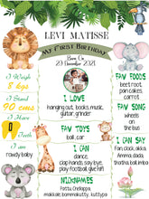 Load image into Gallery viewer, Snow Fair Jungle Theme Chalkboard / Milestone Board Available online In india