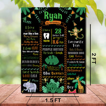 Load image into Gallery viewer, Wild animals Theme Customized Wooden Board for Kids' Birthday Party Available Online in India