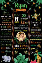 Load image into Gallery viewer, Shop Jungle Theme Customized Chalkboard/Milestone Board for Kids Birthday Party - MDF Wooden Board