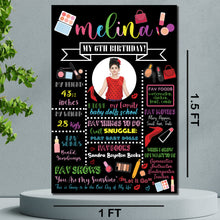 Load image into Gallery viewer, Make your child's birthday party unforgettable with our Makeup Theme Customized Chalkboard/Milestone Board.