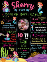Load image into Gallery viewer, Mermaid Themed Chalkboard and Milestone Board for Kids Birthday