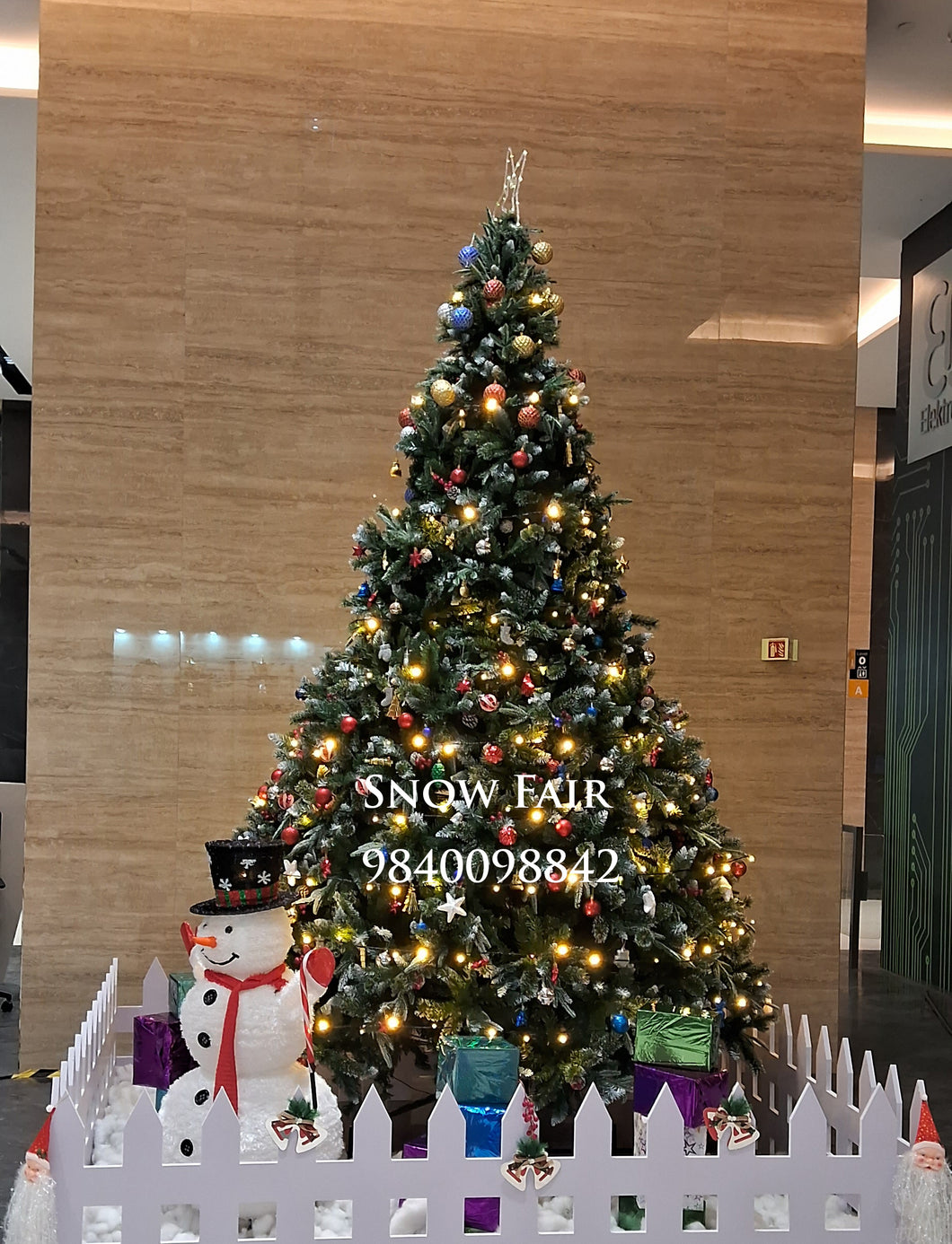Snow Fair 12 Feet Premium Artificial Christmas Tree – Elegant Holiday Centerpiece for Hotels, Malls & Homes