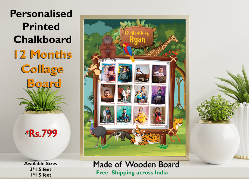 Buy 12 months photo frame collage board for kids online in India