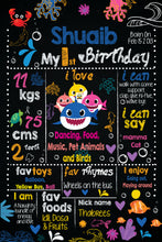 Load image into Gallery viewer, Baby Shark Themed Milestone Board for Kids Birthday
