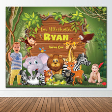 Load image into Gallery viewer, Snow Fair Premium Jungle Theme Backdrop Banners For Kids Birthday
