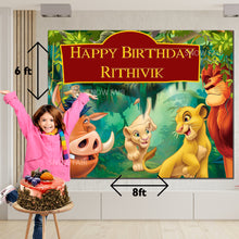 Load image into Gallery viewer, Snow fair Premium Lion king Theme backdrop banners for kids Birthday
