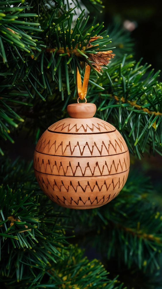 Sustainable Christmas balls 9cm eco-friendly ornaments made in India