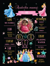 Load image into Gallery viewer, Snow Fair - Disney Princess Theme Customized Chalkboard / Milestone Board for Kids Birthday Party - Made of MDF Wooden Board
