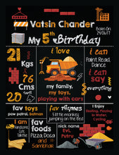Load image into Gallery viewer, Construction Themed Milestone Board for Kids Birthday
