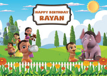 Load image into Gallery viewer, Snow fair premium Mighty Little Bheem theme Backdrop banner for kids Birthday
