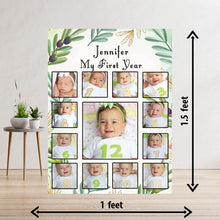 Load image into Gallery viewer, One Year - 12 Months Photo Collage Board  - For First Birthday Model - 08 - Made of Wooden MDF board

