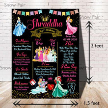 Load image into Gallery viewer, Customize the Magic: Disney Princess Theme 1st Birthday Chalkboard - Buy India
