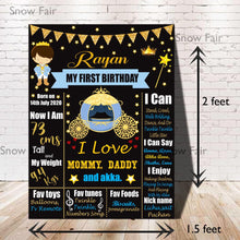 Load image into Gallery viewer, Picture-Perfect Memories: Royal Prince Theme First Birthday Chalkboard Online
